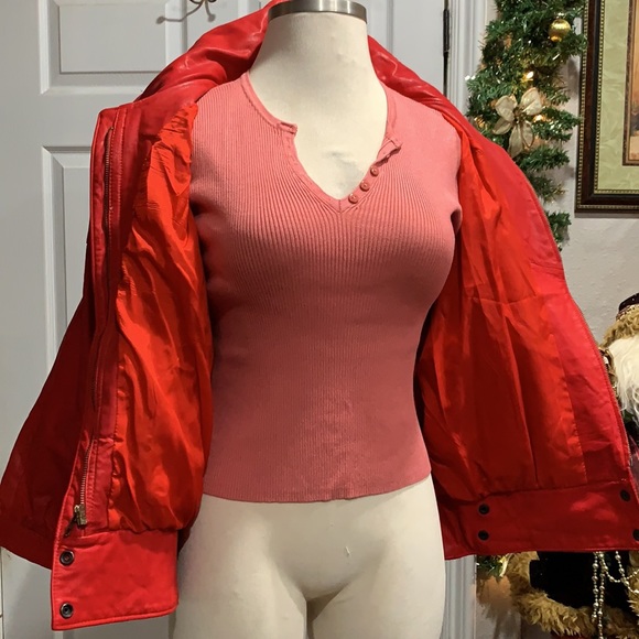 Gino diGiorgio  Red Leather Jacket M - Picture 12 of 16